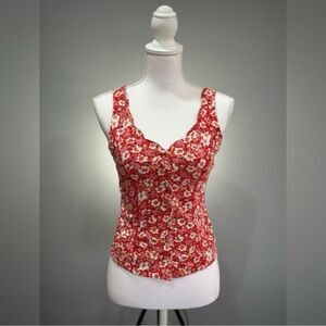 SALE! Red Kimchi Blue Floral Button Down Tank Size M EUC
